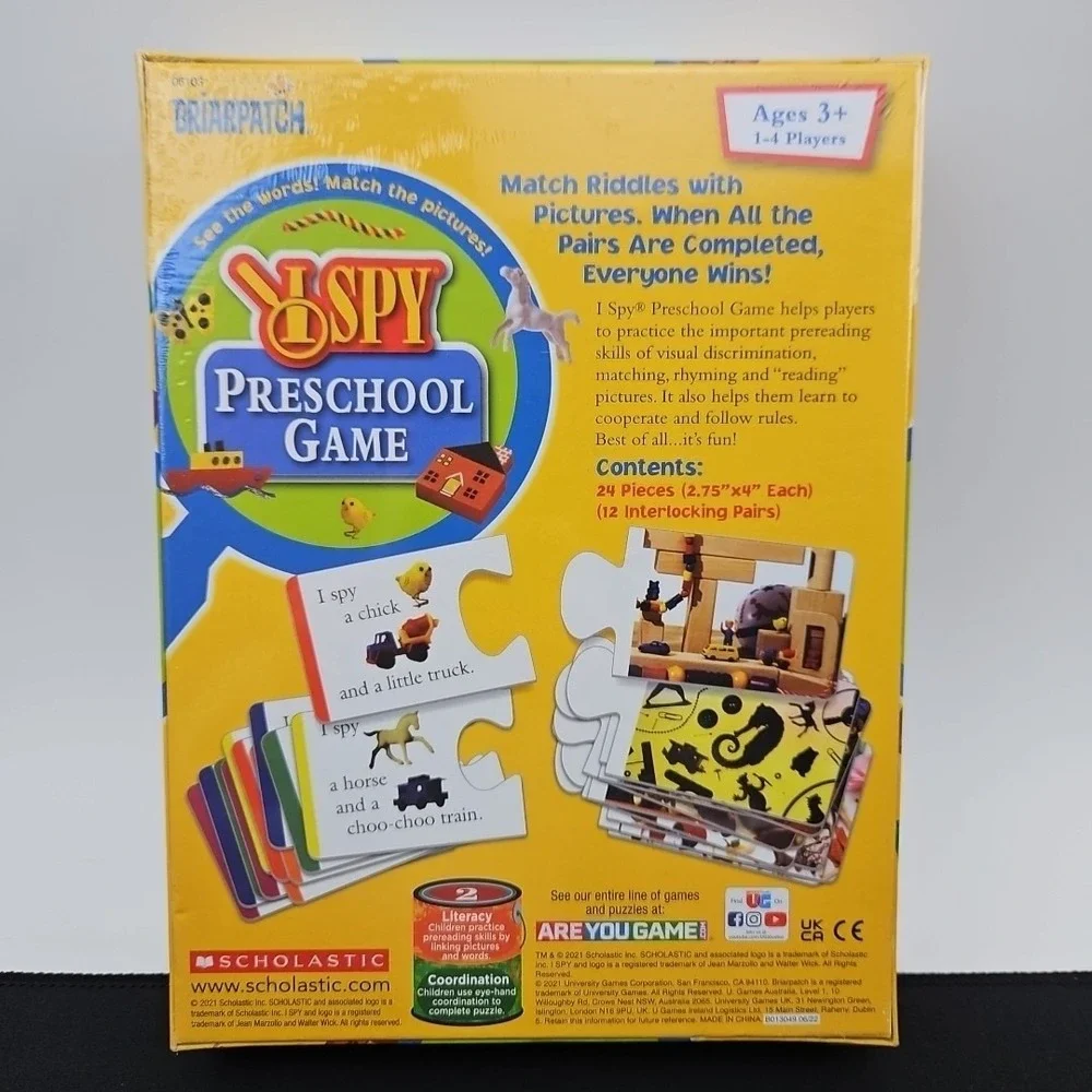 I Spy Preschool Game Scholastic 1-4 Players Brand New Factory‎ Sealed